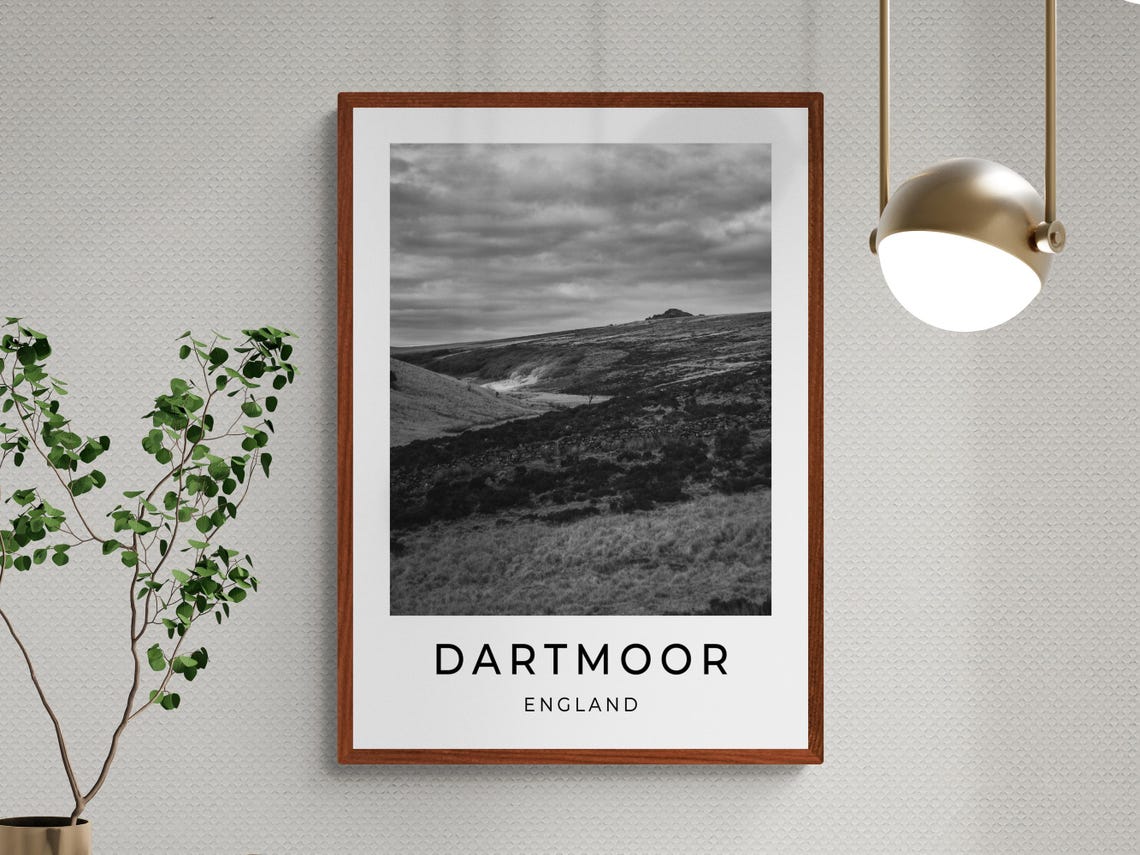 Dartmoor England Wild Moorland Granite Tor Open Hillside View Poster - Image 3