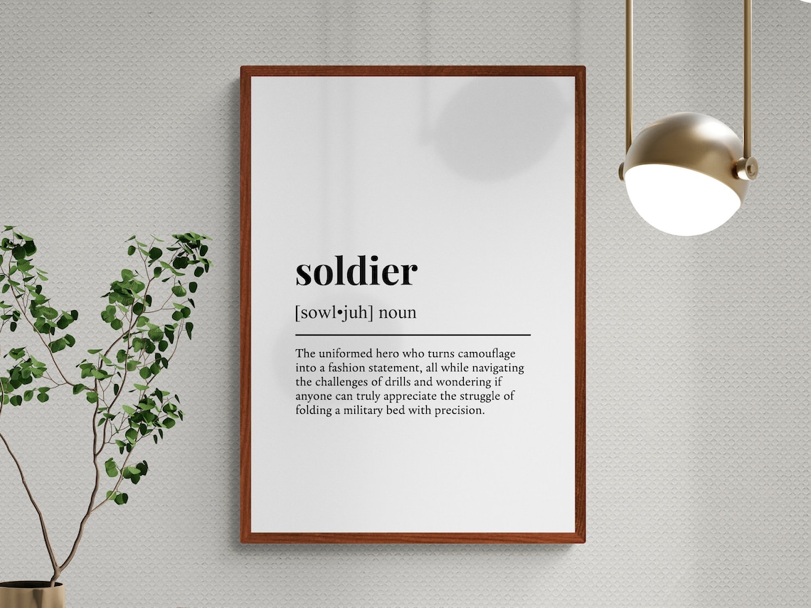 Soldier Funny Dictionary Definition Military Hero Tribute Poster - Image 3