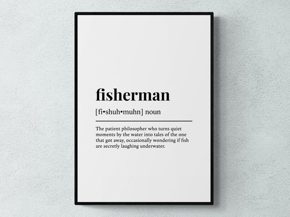 Fisherman Definition Funny Job Gift Art Print
