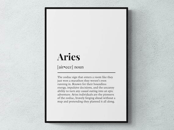 Aries Zodiac Sign Funny Definition Art Print
