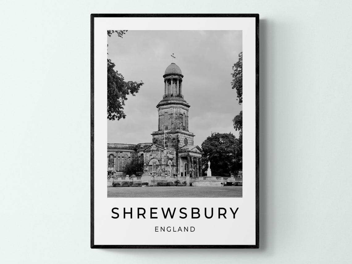 Shrewsbury England St Chads Church Domed Tower Historic View Poster