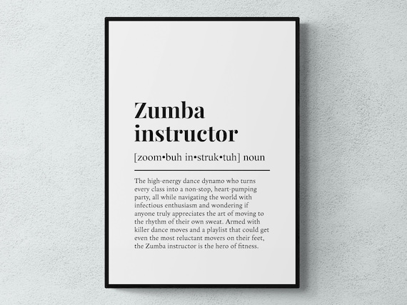 Zumba Instructor Funny Definition Art Print