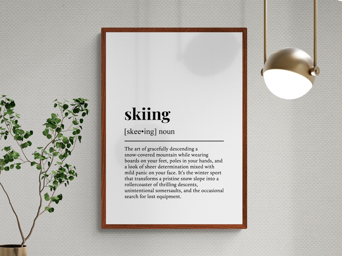 Skiing Funny Definition Sport Gift Art Print - Image 3