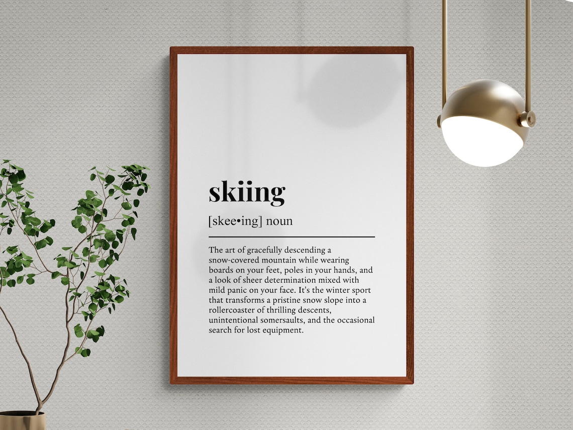 Skiing Funny Definition Sport Wall Art Print - Image 3