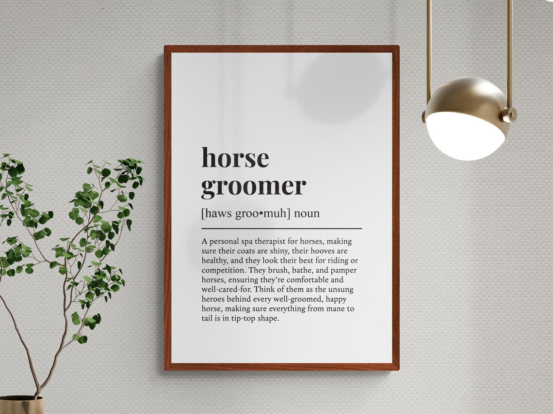 Horse Groomer Funny Definition Equestrian Humor Typography Poster - Image 3