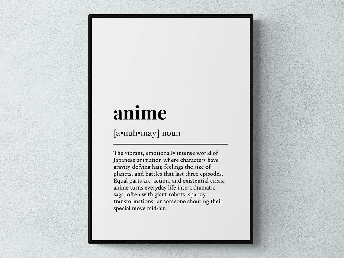 Anime Funny Definition Gift Wall Art Print
