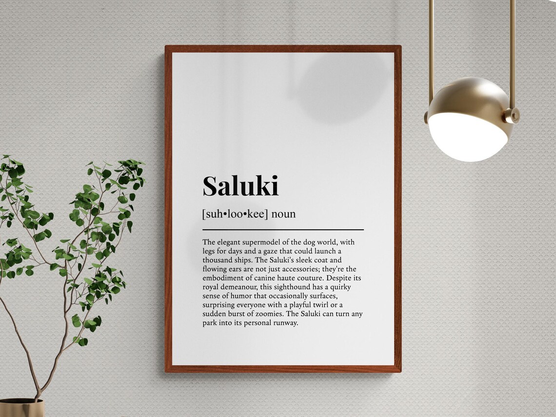 Saluki Funny Definition Dog Poster Print, Dog Lovers - Image 3