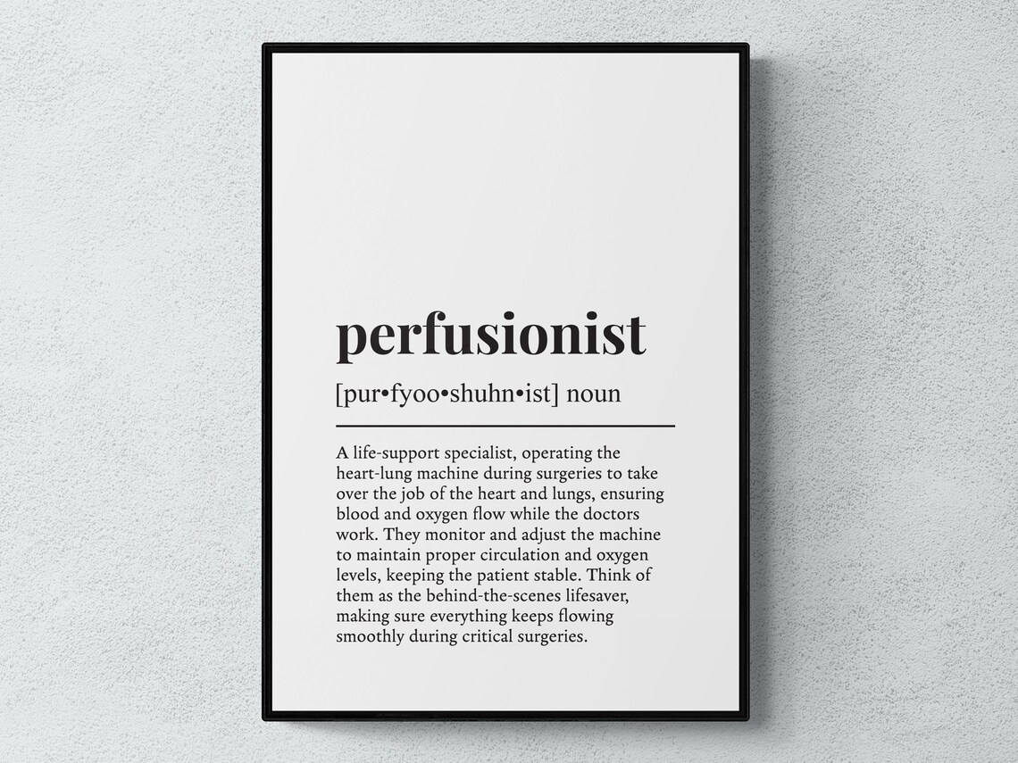 Perfusionist Funny Definition Job Work Gift Wall Art Print