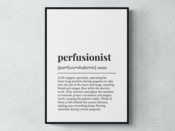 Perfusionist Funny Definition Job Work Gift Wall Art Print