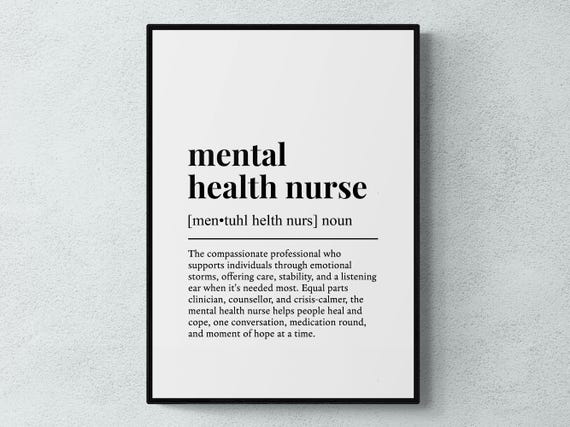 Mental Health Nurse Funny Definition Art Print