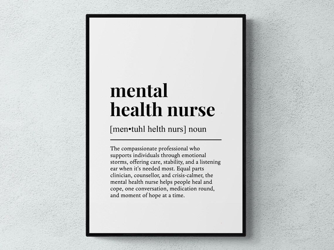 Mental Health Nurse Funny Definition Art Print