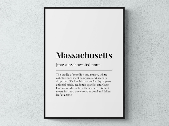 Massachusetts Dictionary Definition Funny State Gift Wall Poster