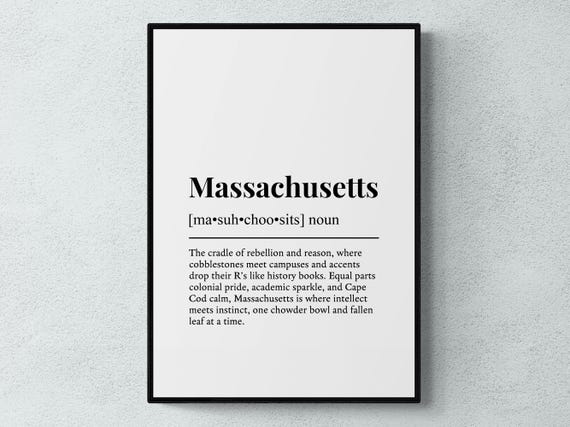 Massachusetts Funny Definition Usa Gift Wall Art Print