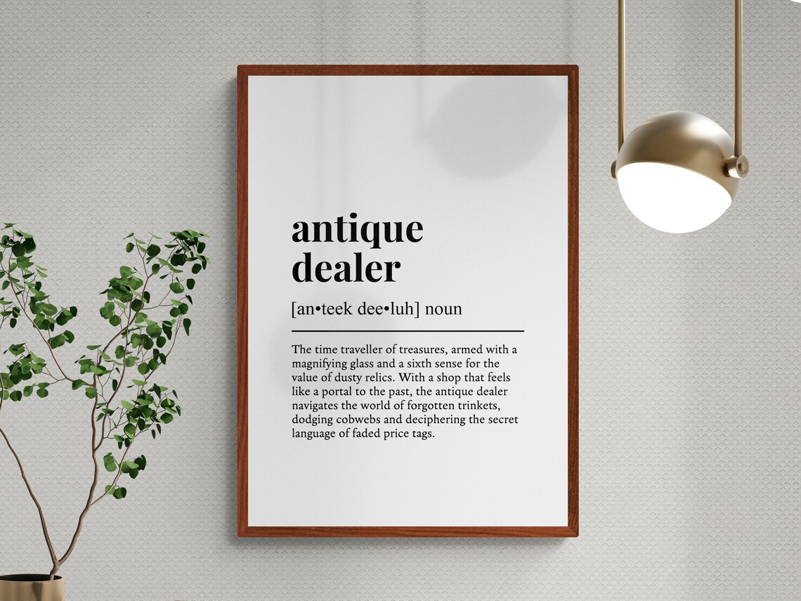 Antique Dealer Funny Definition Job Work Gift Wall Art Print - Image 3