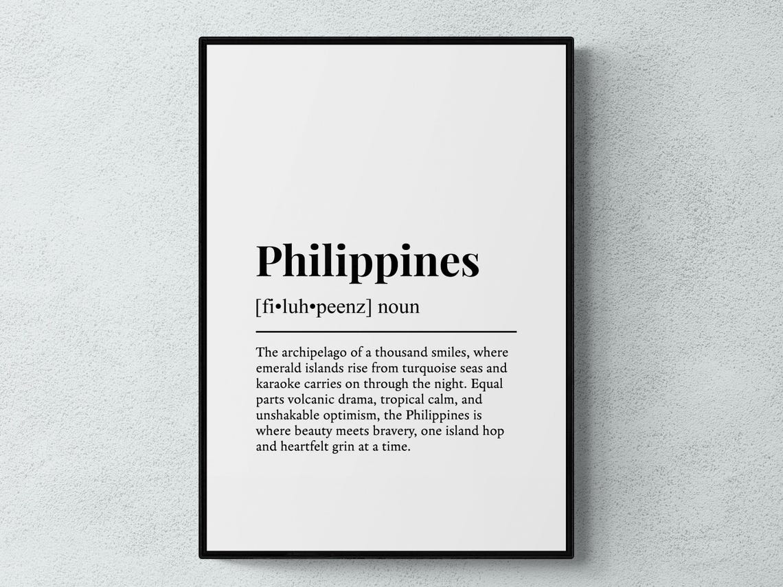 Philippines Archipelago Island Paradise Dictionary Art Print Gift