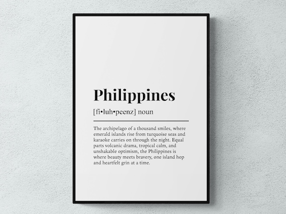 Philippines Funny Definition Asia Gift Wall Art Print