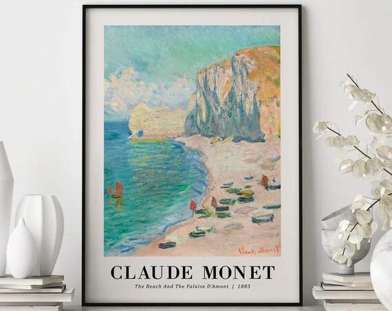 Claude Monet Beach Falaise Damont 1885 Impressionist Art Poster