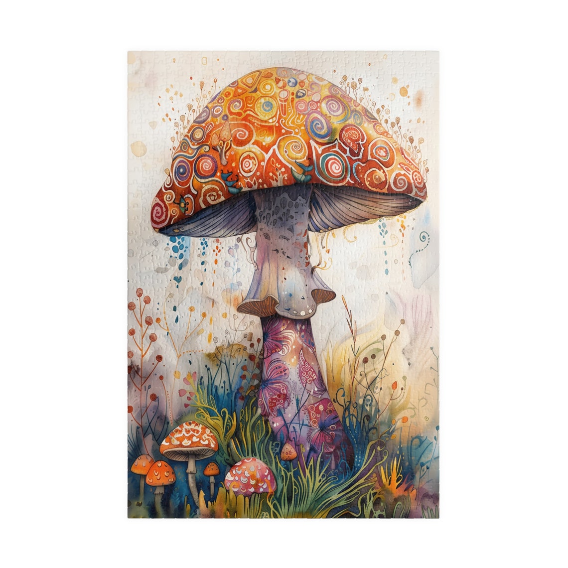 Magical Mushroom Watercolor Orange Cap Toadstool Woodland Poster - Image 3