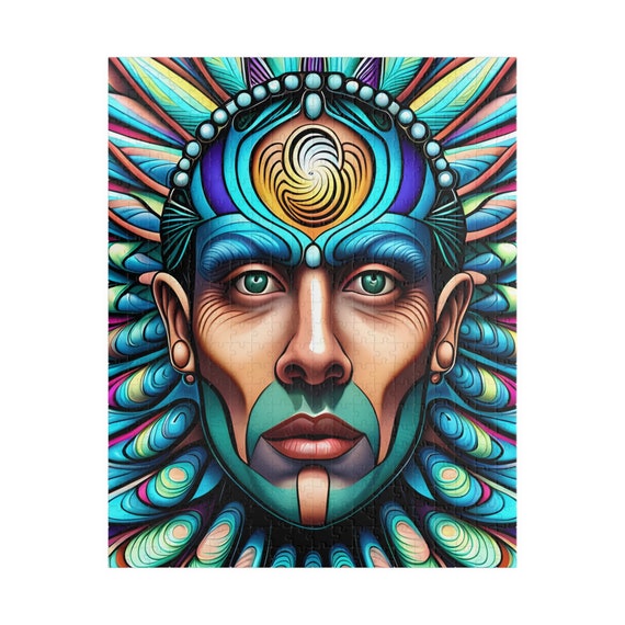 The Jester Fantasy Portrait Puzzle Geometric Jigsaw Abstract Art Cubist Portrait Art Modern Art Unique Artwork Cubism Portrait