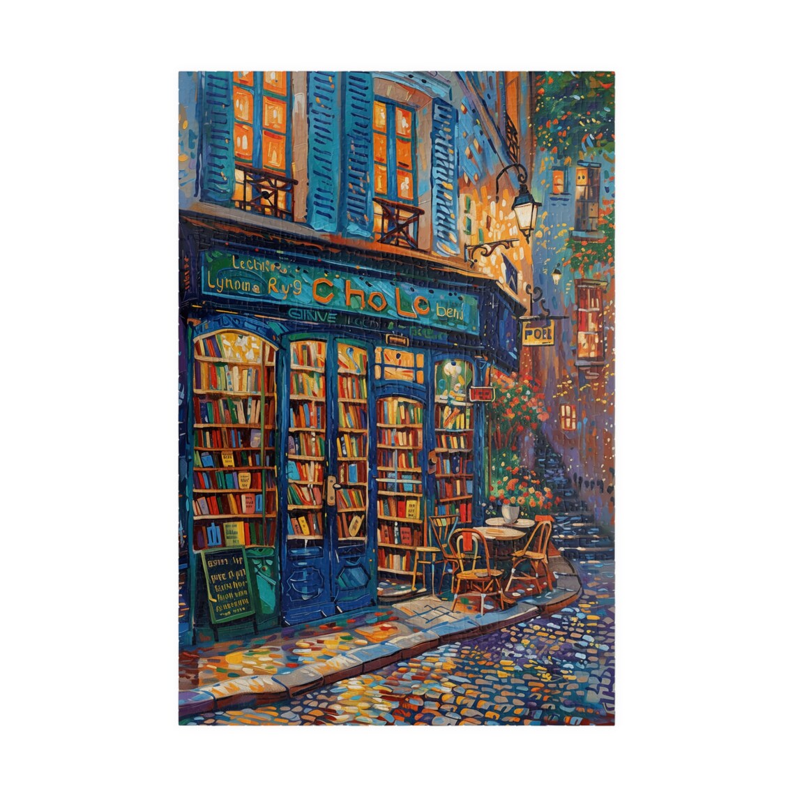 Book Shop In Paris Travel Poster, Impressionist Style - Image 3