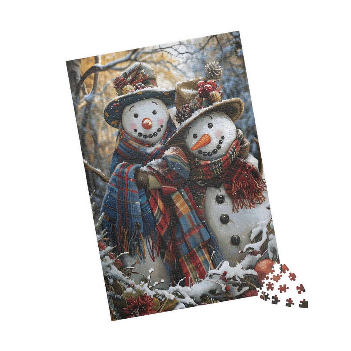 Snowman Couple Holiday Puzzle, Family Activity - Image 4