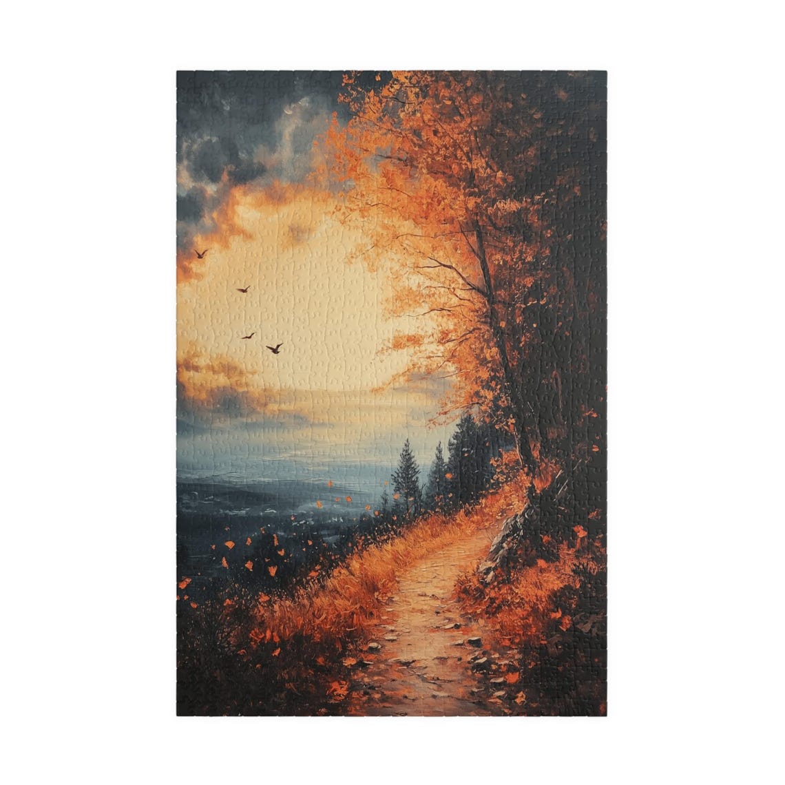 Beautiful Autumn Overlook with Forest Path and Golden Trees Poster - Image 3