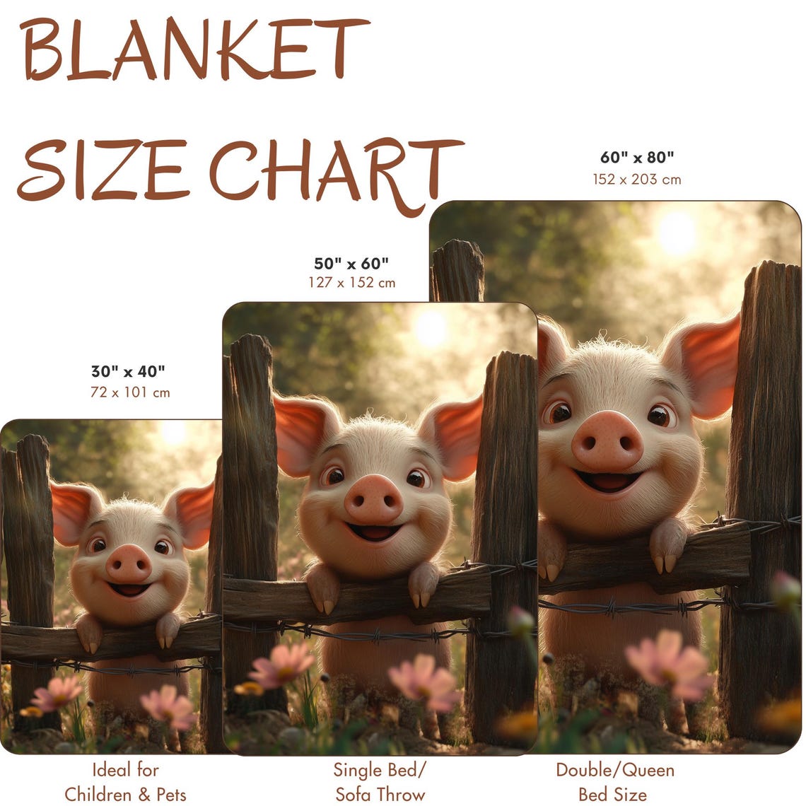 Happy Little Pig Peeking Over a Rustic Wooden Fence Farm Poster - Image 4