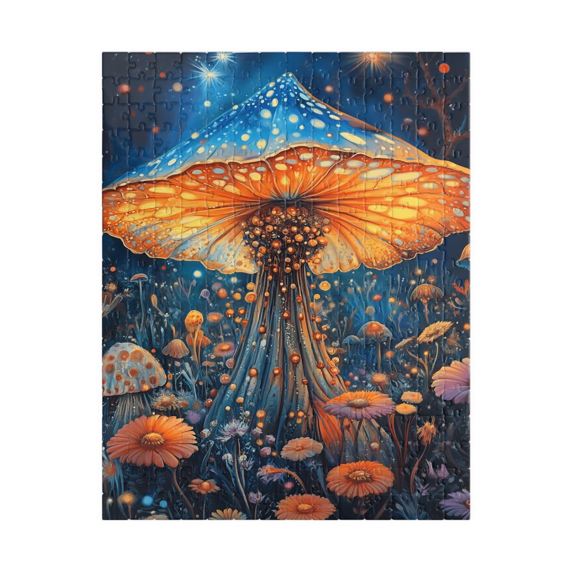 Glowing Mushroom Night Garden Starry Sky Jigsaw Puzzle Print - Image 5