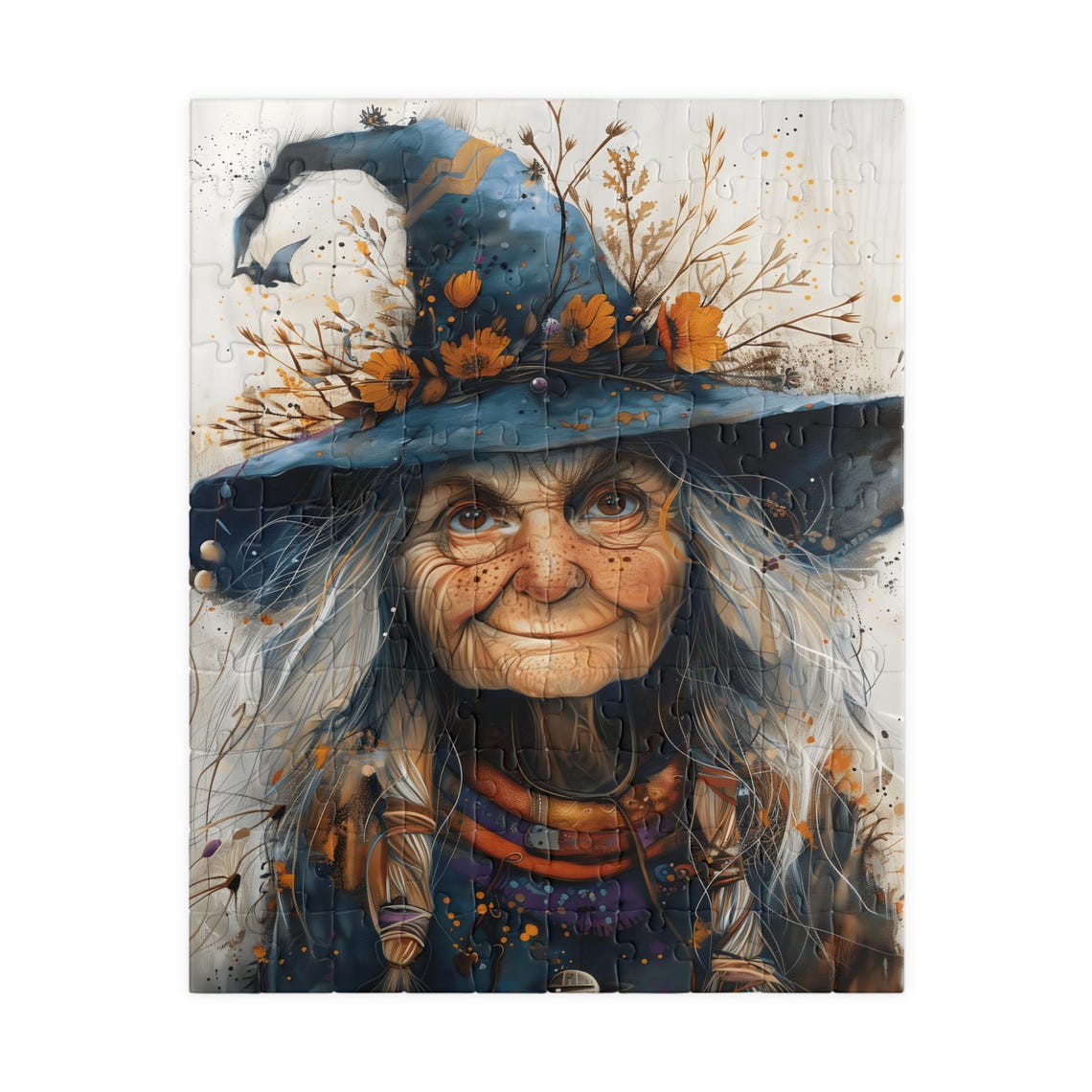Kind Boho Witch Smiling Under A Flower Crowned Hat Art Poster - Image 5