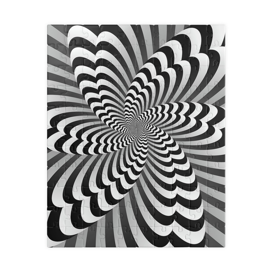 Black and White Optical Illusion Spiral Twisted Tunnel Poster - Image 5