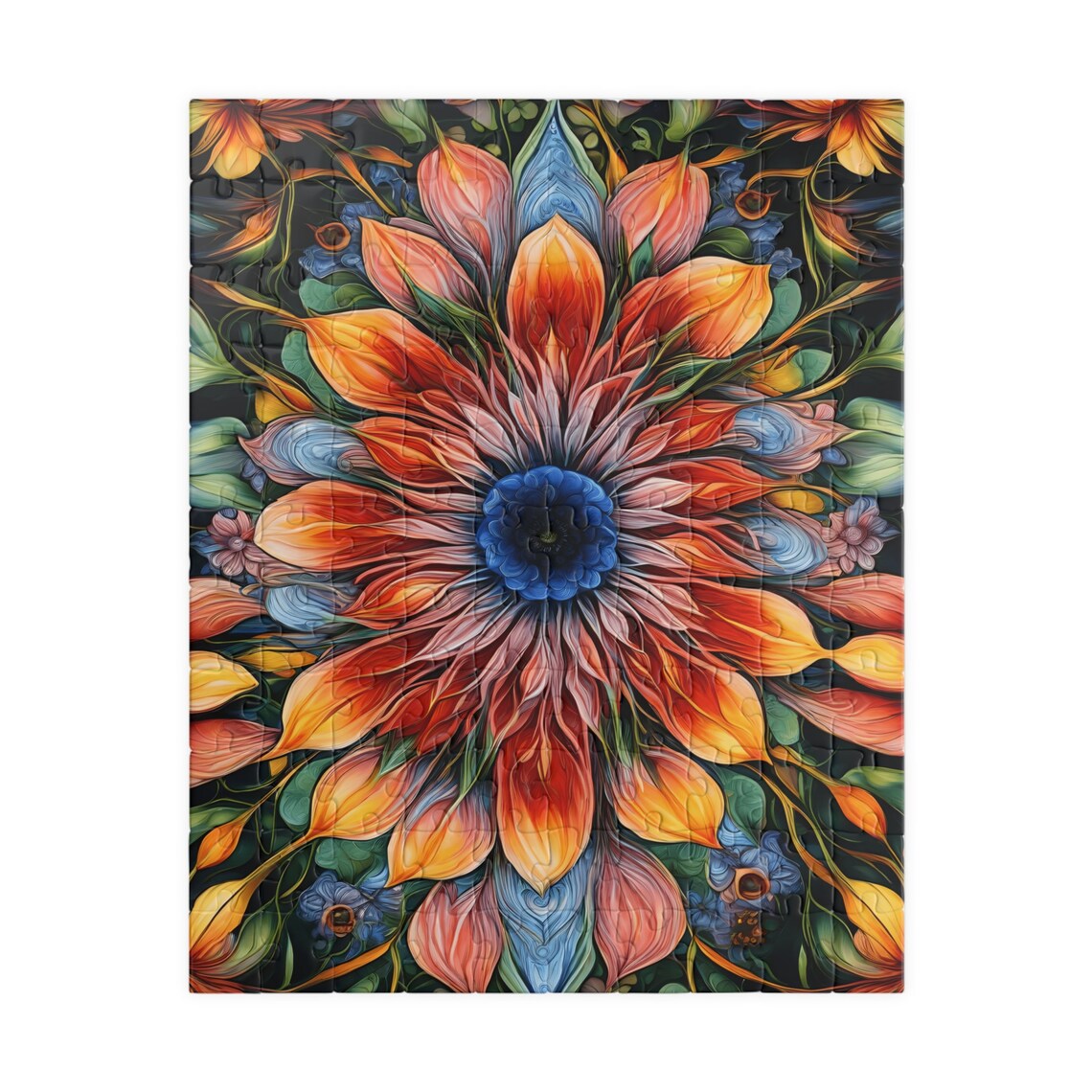 Kaleidoscope Style Floral Jigsaw Art Print - Image 4