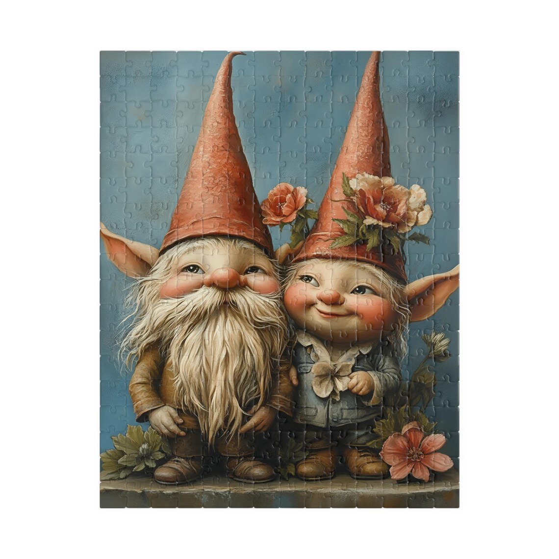 Cute Gnome Couple Jigsaw Puzzle, Holiday Fun Activity - Image 5