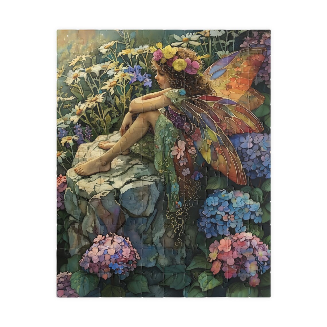 Hydrangea Fairy III Watercolor Garden Faerie Art Print - Image 2