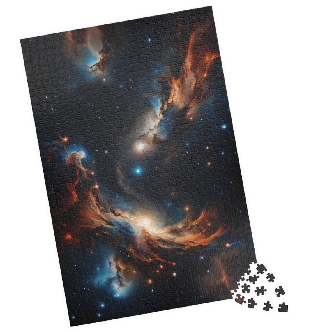 Fiery Orange and Blue Deep Space Nebula Starfield Galaxy Art Print