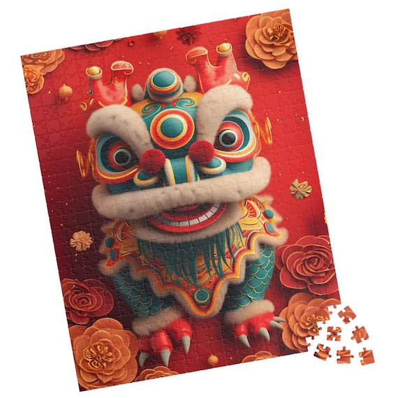 Chinese Lion Puzzle Year Of The Dragon Jigsaw Fun Tech Free Family Activity Great Gift For Hospital Patients