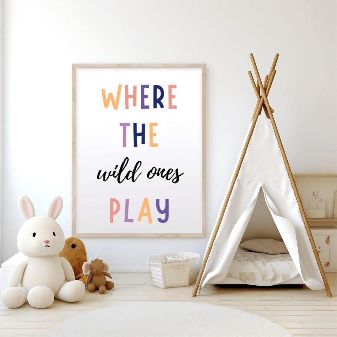 Where The Wild Ones Play Colorful Kids Nursery Wall Decor Poster - Image 3