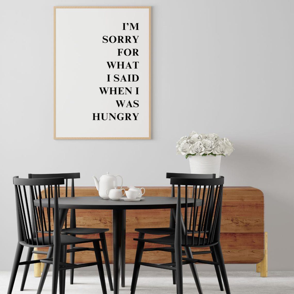 I'm Sorry For What I Said When I Was Hungry Funny Food Poster - Image 3