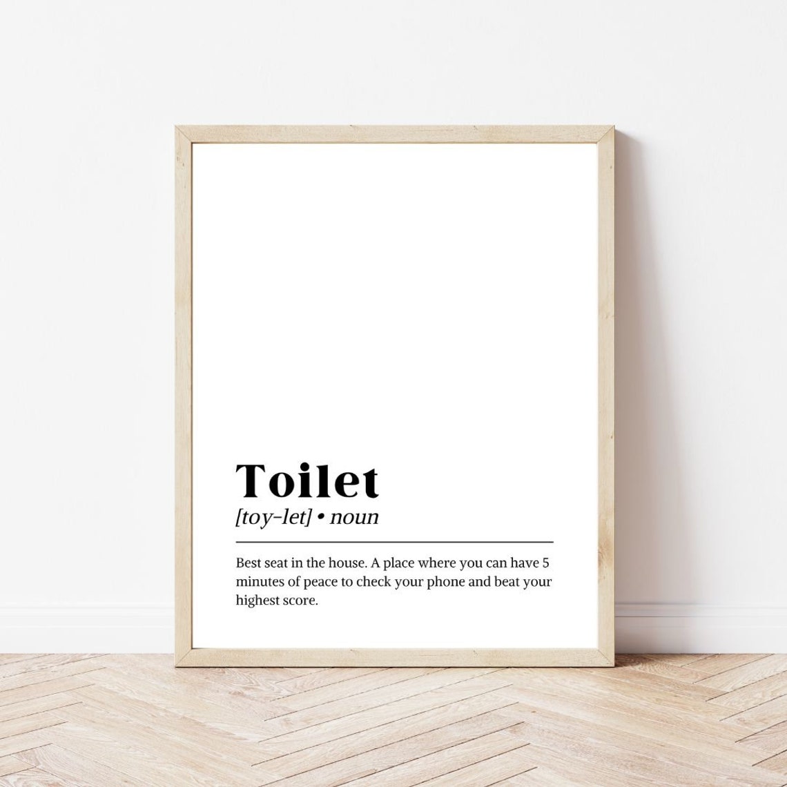 Toilet Definition Funny Dictionary Bathroom Quote Typographic Poster - Image 2