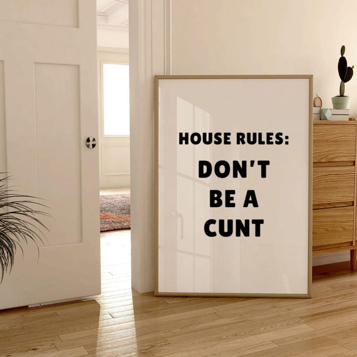 House Rules Dont Be A Cunt Explicit Wall Art Print - Image 3