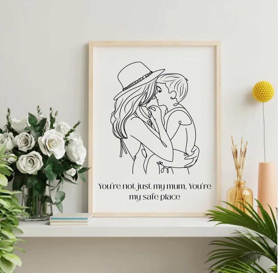 Mother's Day Heartfelt Quote, Minimalist Mom Gift