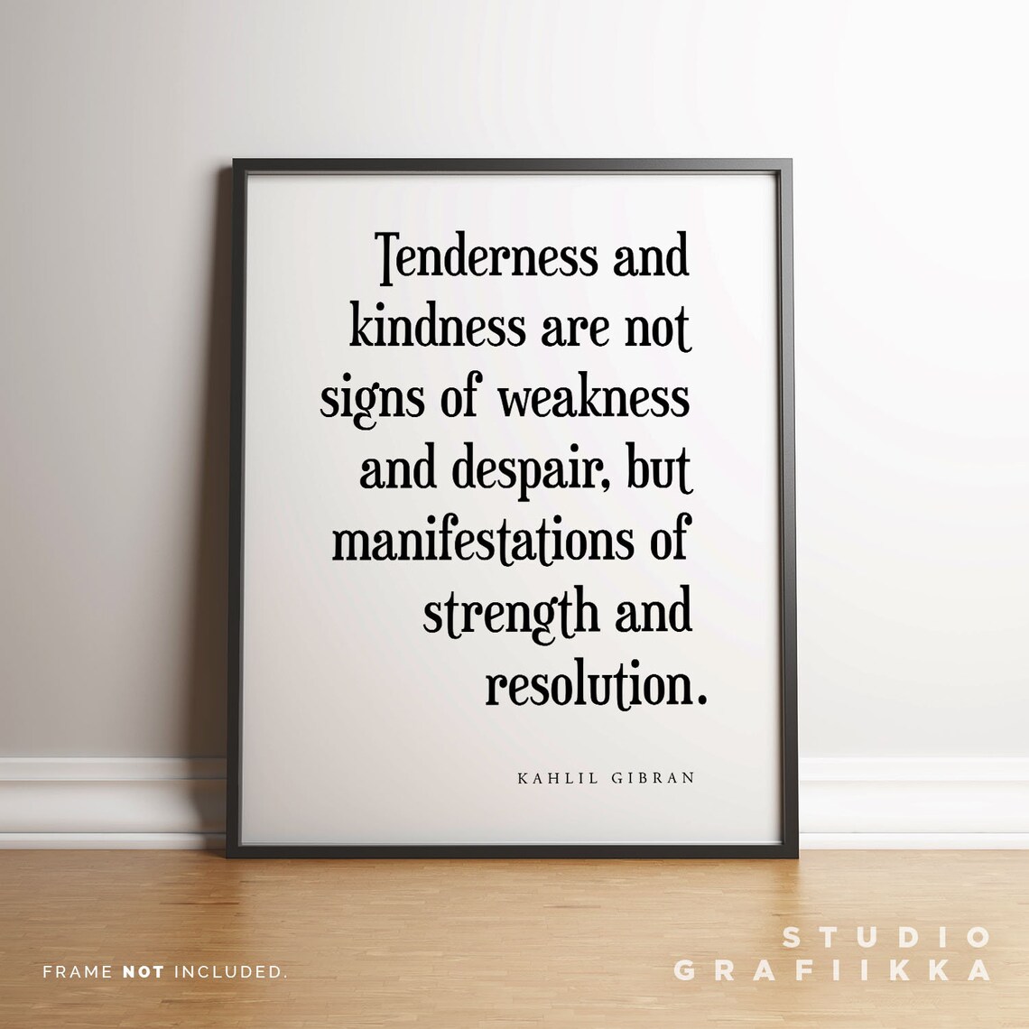 Kahlil Gibran Tenderness and Kindness Classic Serif Quote Poster - Image 3