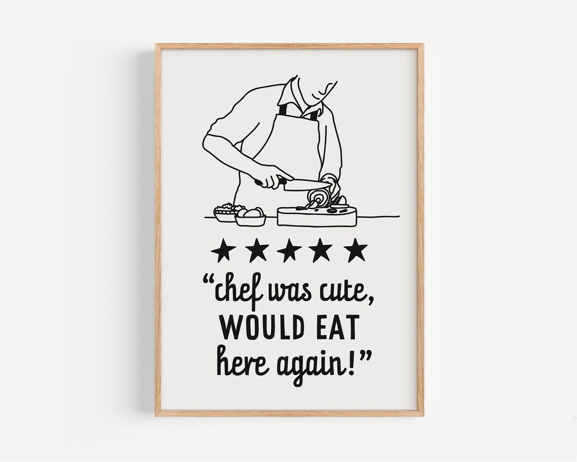 Cute Kitchen Wall Decor Chef Was Cute Poster