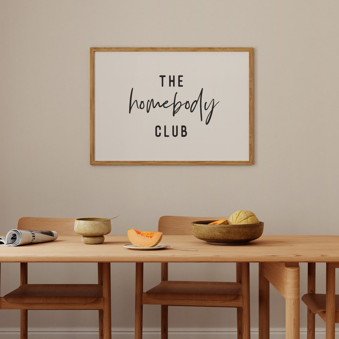 The Homebody Club Funny Script Quote Poster Horizontal Design - Image 2