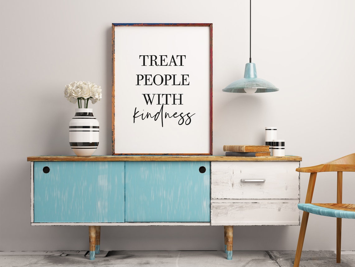 Treat People With Kindness Quotes Poster Printable Wall Art Motivational Wall Decor Print Positive Vibes Art - Image 2