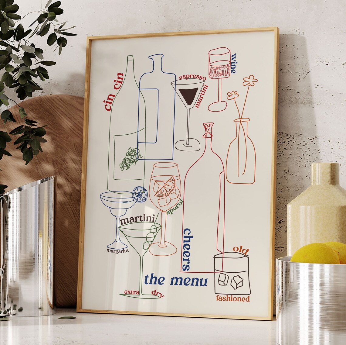 Cocktail Menu Retro Mid-Century Travel Poster - Image 4