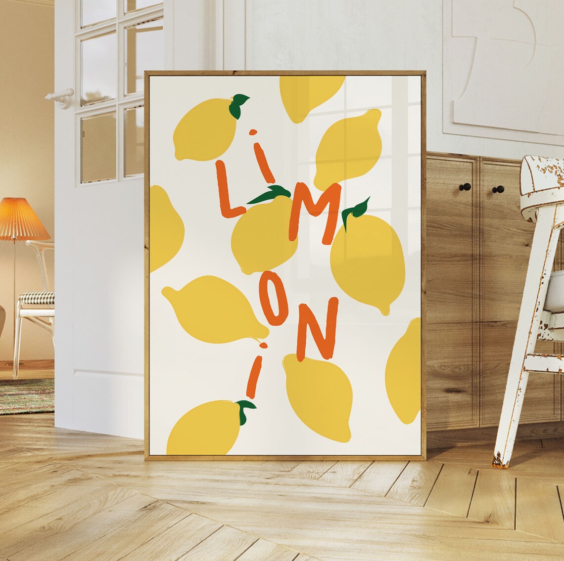 Lemons Art Print, Amalfi Italy Retro Kitchen Decor - Image 2