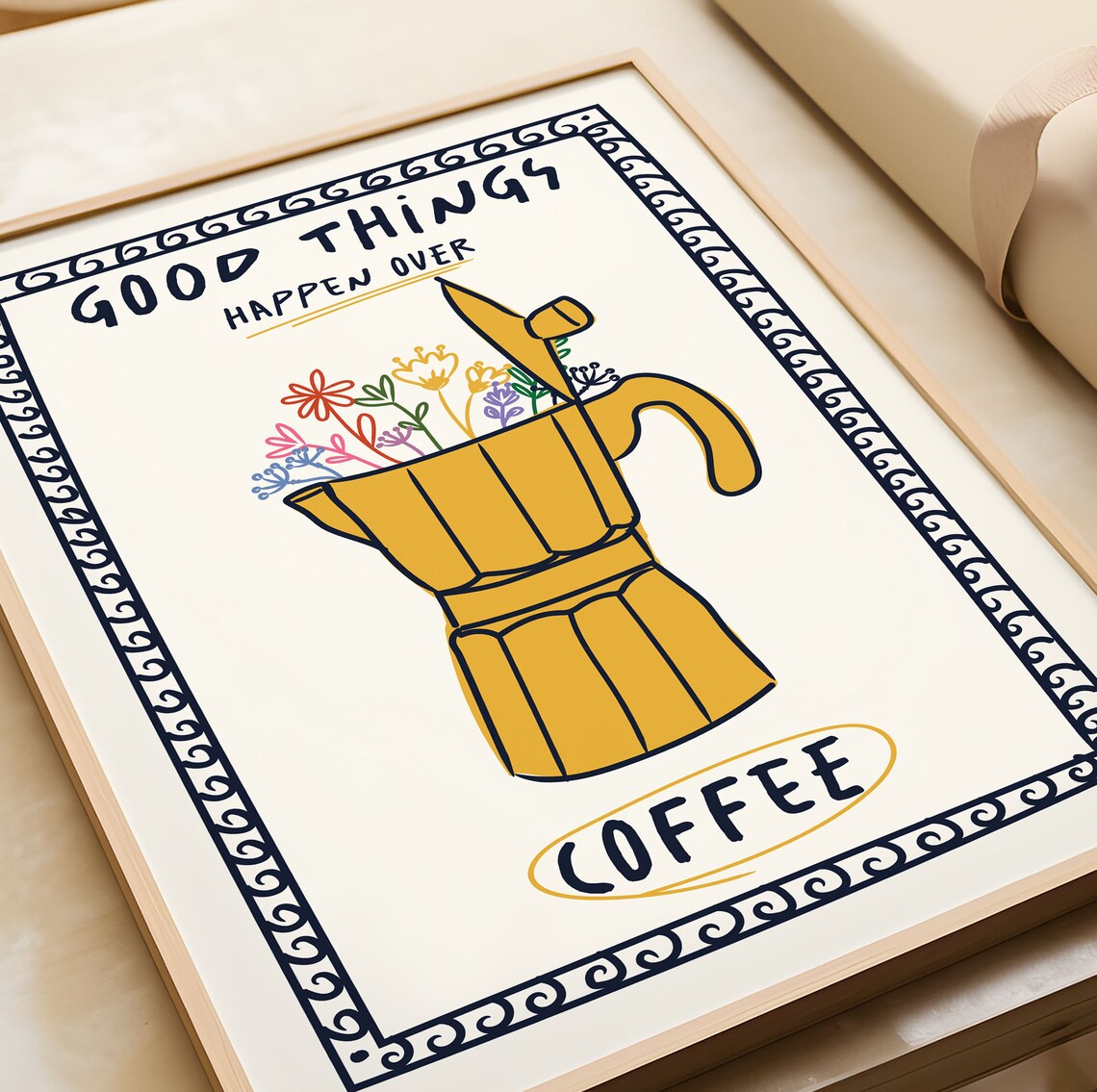 Retro Coffee Print, Vintage Coffee Bar Kitchen Art - Image 4