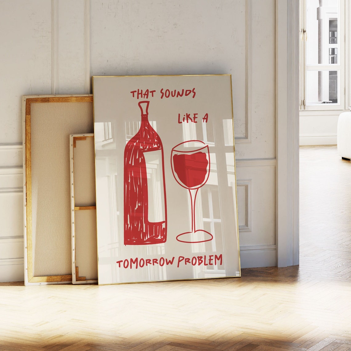 Retro Wine Print Vintage Wine Print Mid Century Modern Print Kitchen Wall Gallery Decor Funny Alcohol Print Wine Glass Print - Image 2