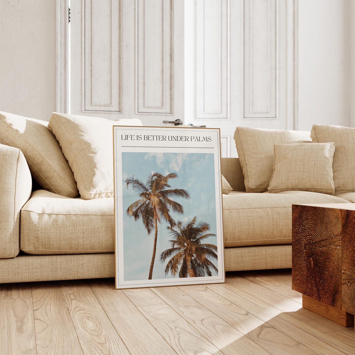 Life Is Better Under Palms Photo Palm Tree Tropical Beach Poster - Image 3