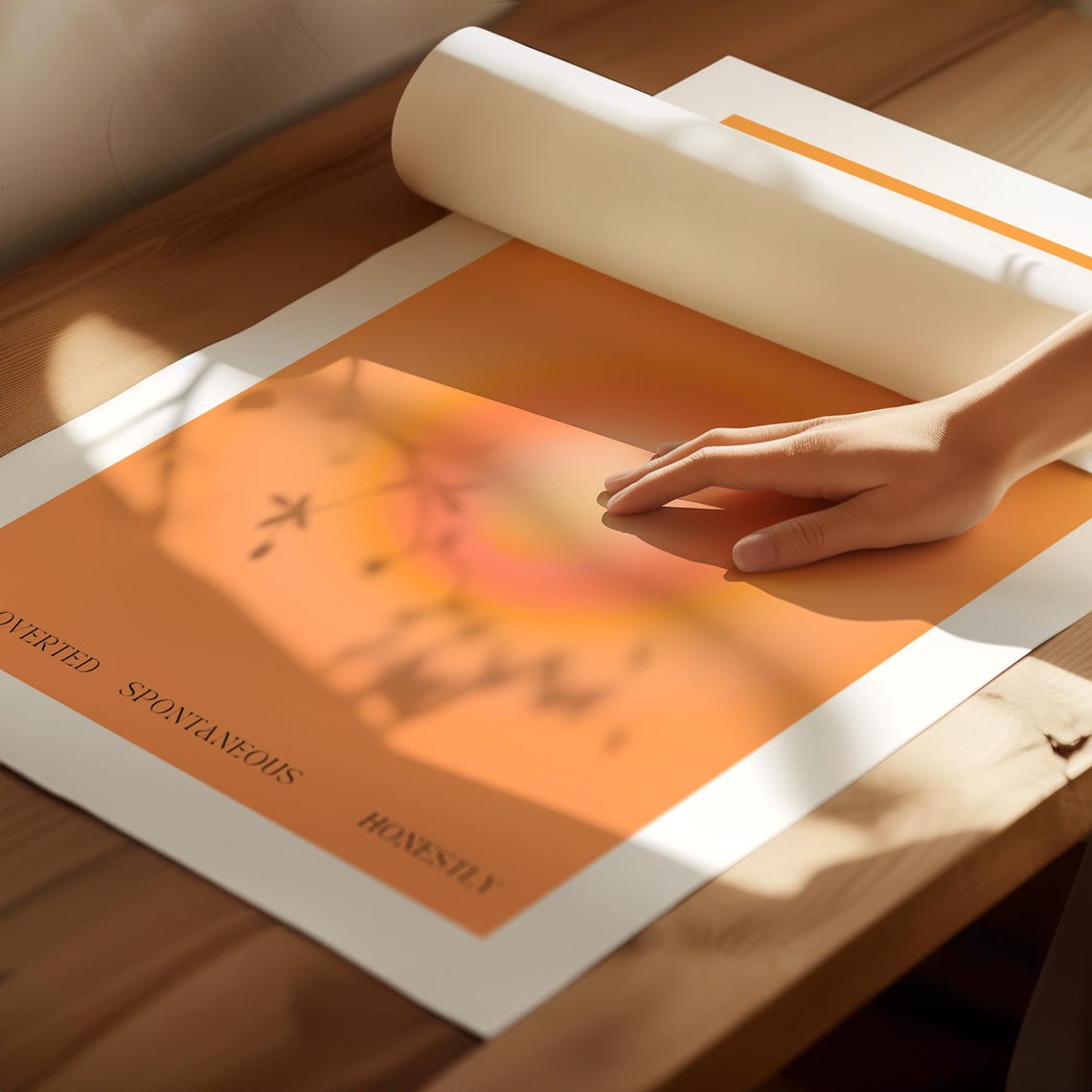 Sagittarius Fire Sign Orange Aura Gradient Zodiac Astrology Poster - Image 4